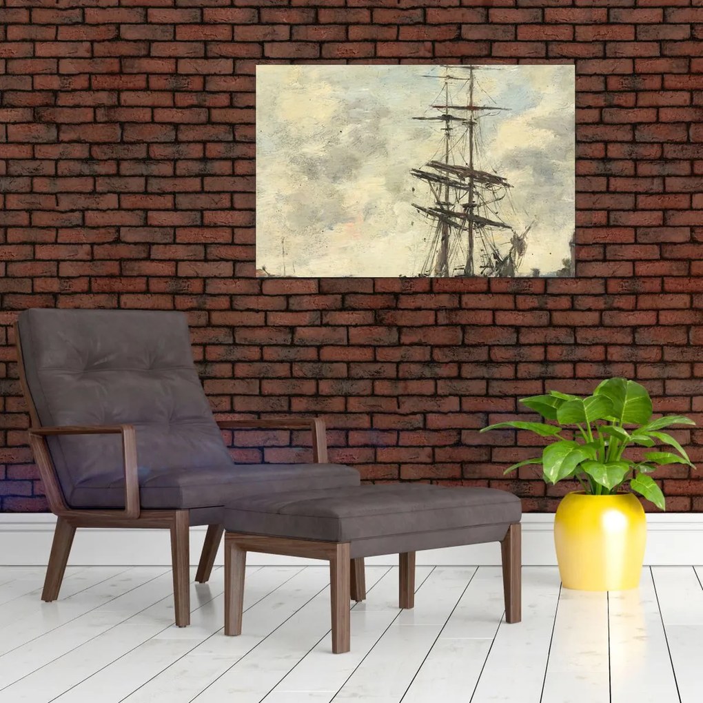 Obraz - Eugène Boudin, Ship on the Touques, reprodukcia (90x60 cm)
