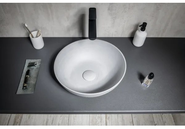 Sapho - Umývadlo na dosku FORMIGO pr. 39 cm betón/matná sivá