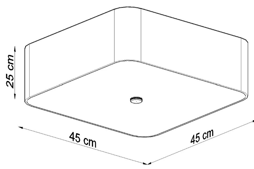Stropné svietidlo Lokko, 1x čierne textilné tienidlo, (biele sklo), (45 cm)