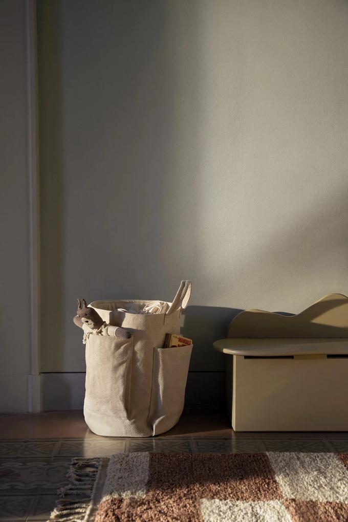 Textilný kôš Pocket Storage Bag – sivobiely
