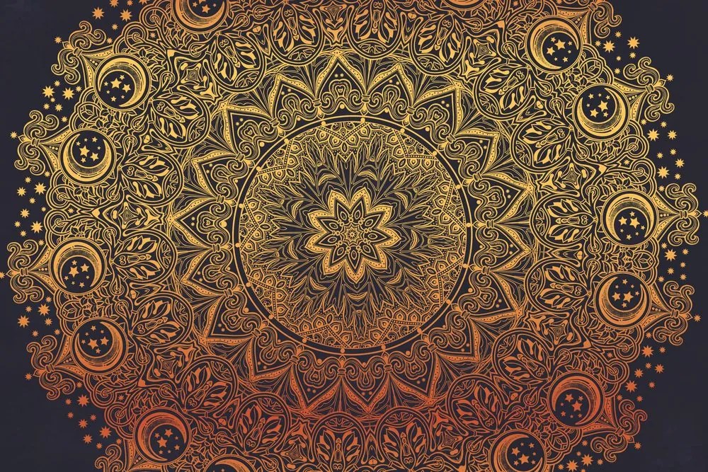 Tapeta starodávna zlatá Mandala