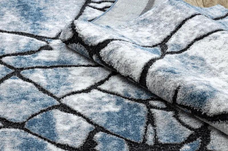 Moderný koberec COZY 8873 Cracks, prasknutý betón - Štrukturálny, dve vrstvy rúna, modrá Veľkosť: 200x290 cm