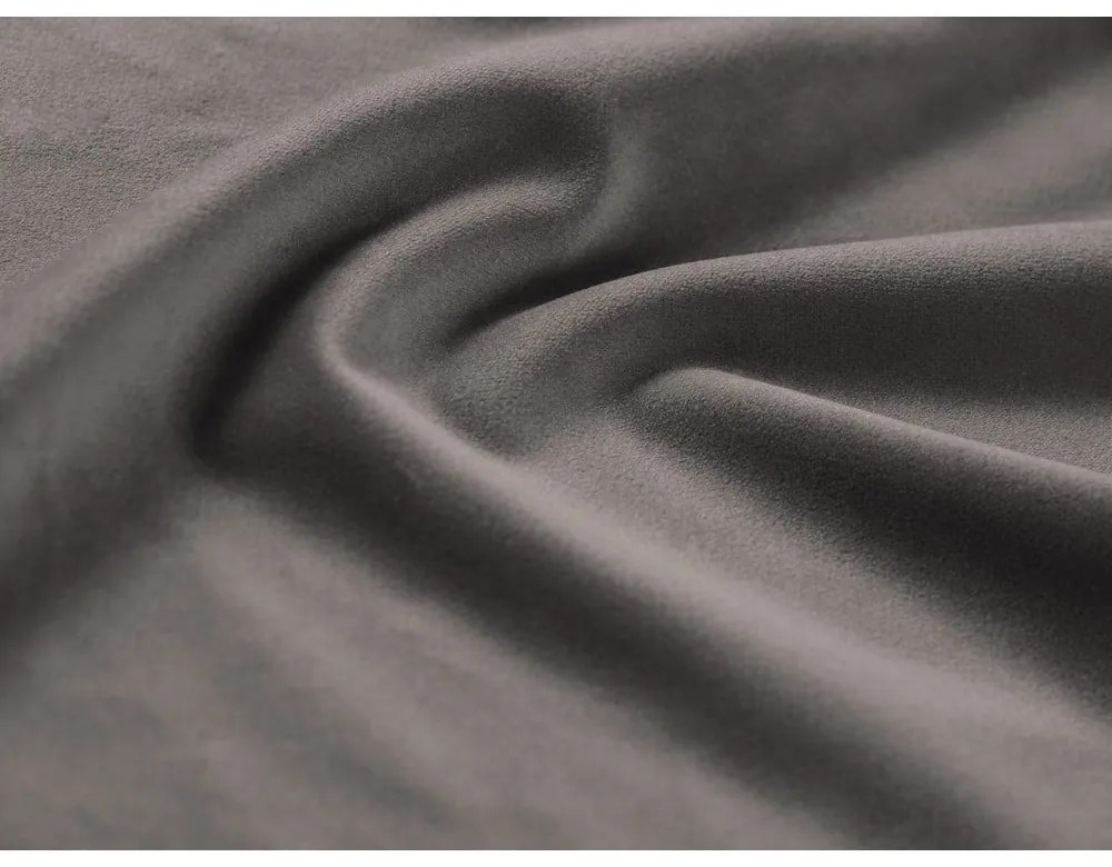 Svetlosivá zamatová rozkladacia/s úložným priestorom rohová pohovka (pravý roh/do "U") Kyoto – Cosmopolitan Design