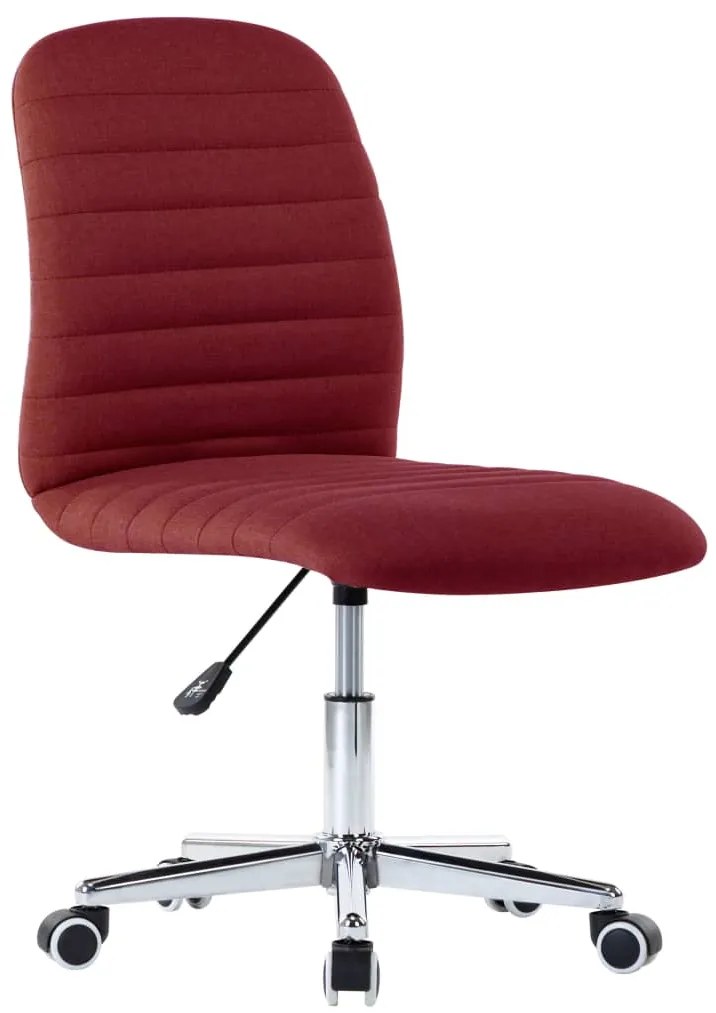 vidaXL Otočná kancelárska stolička, vínovo červená, látka