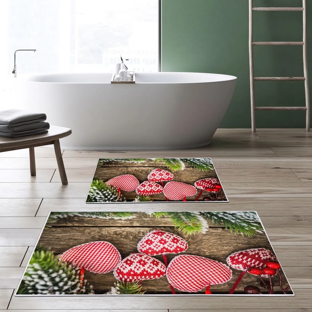 Súprava 2 kusov kúpeľňových predložiek roztomilých, viacfarebných