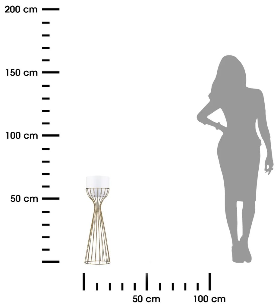 Kvetináč na stojane LOFT V 56 cm zlatý/biely