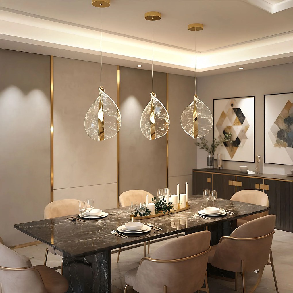 Toolight Toolight, LED závesné svietidlo 7W, 4000K, 500lm, G129-CP, zlatá, OSW-02603