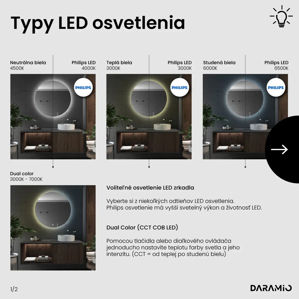 Okrúhle zrkadlo s LED svetlom E5