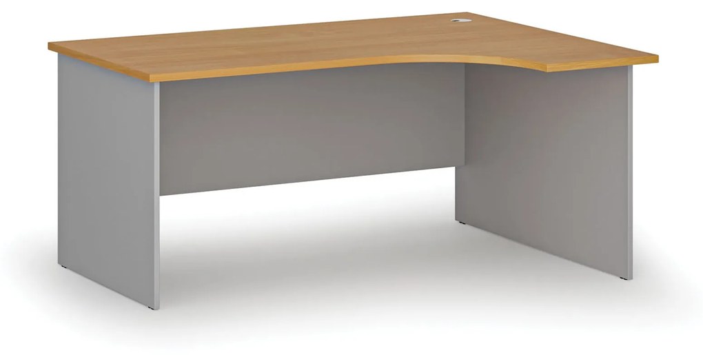 Kancelársky rohový pracovný stôl PRIMO GRAY, 1600 x 1200 mm, pravý, sivá/buk
