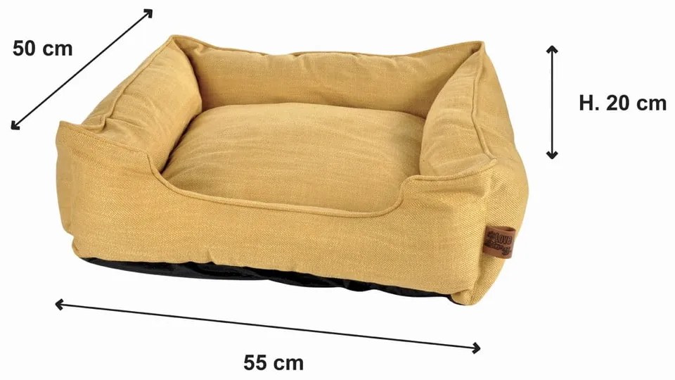 Žltý pelech pre psa 50x55 cm – Love Story