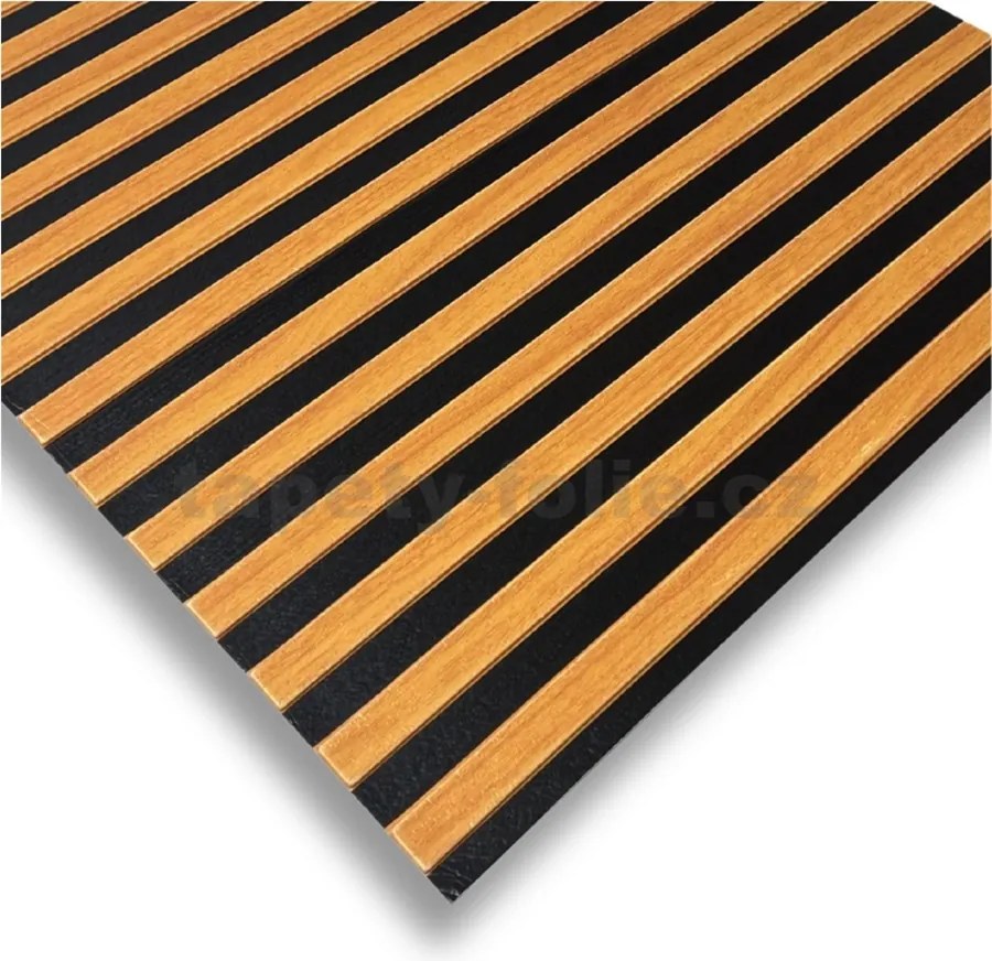 Samolepiace panely na stenu PE1, cena za kus, rozmer 66,5 cm x 66,5 cm, lamely hnedé, IMPOL TRADE