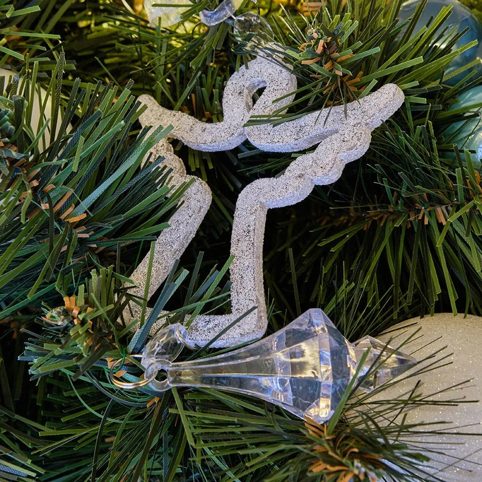 DECOLED Závesná dekorácia akryl, anjel, 8,5 cm