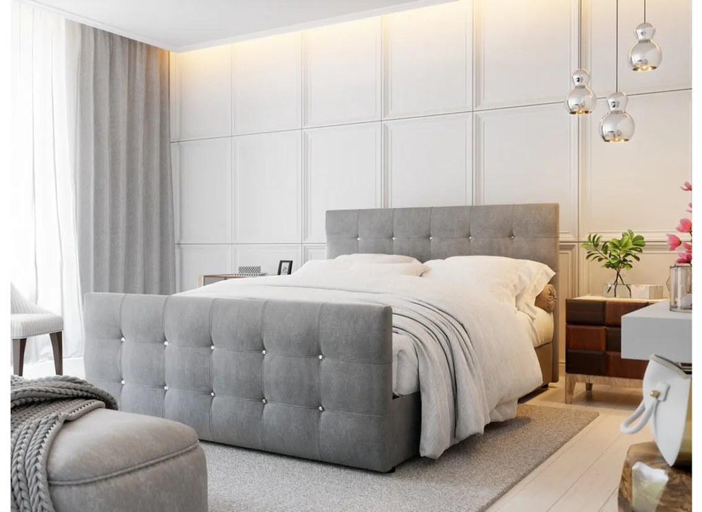 Čalúnená posteľ boxspring NAOMI - cosmic 160 / 160x200 / bez vrchného matraca