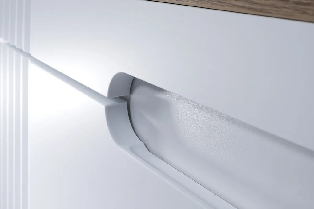 Umyvadlová skříňka Fiji s deskou a umyvadlem 80 cm bílá/dub coast evoke