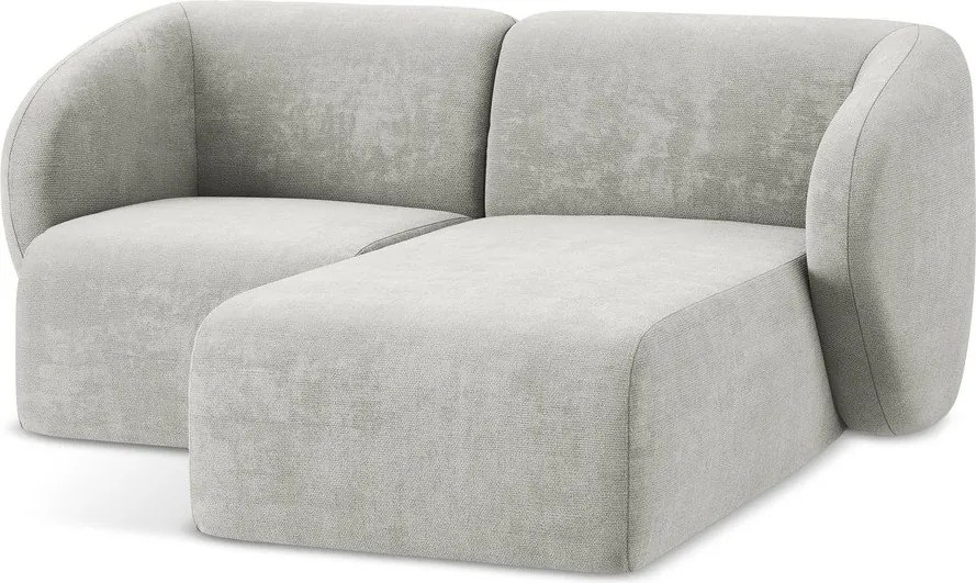 Svetlosivá ženilková rohová pohovka (pravý roh/s leňoškou) Lani – Makamii