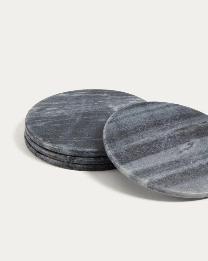 Sivé mramorové tácky v súprave 4 ks Tresa – Kave Home
