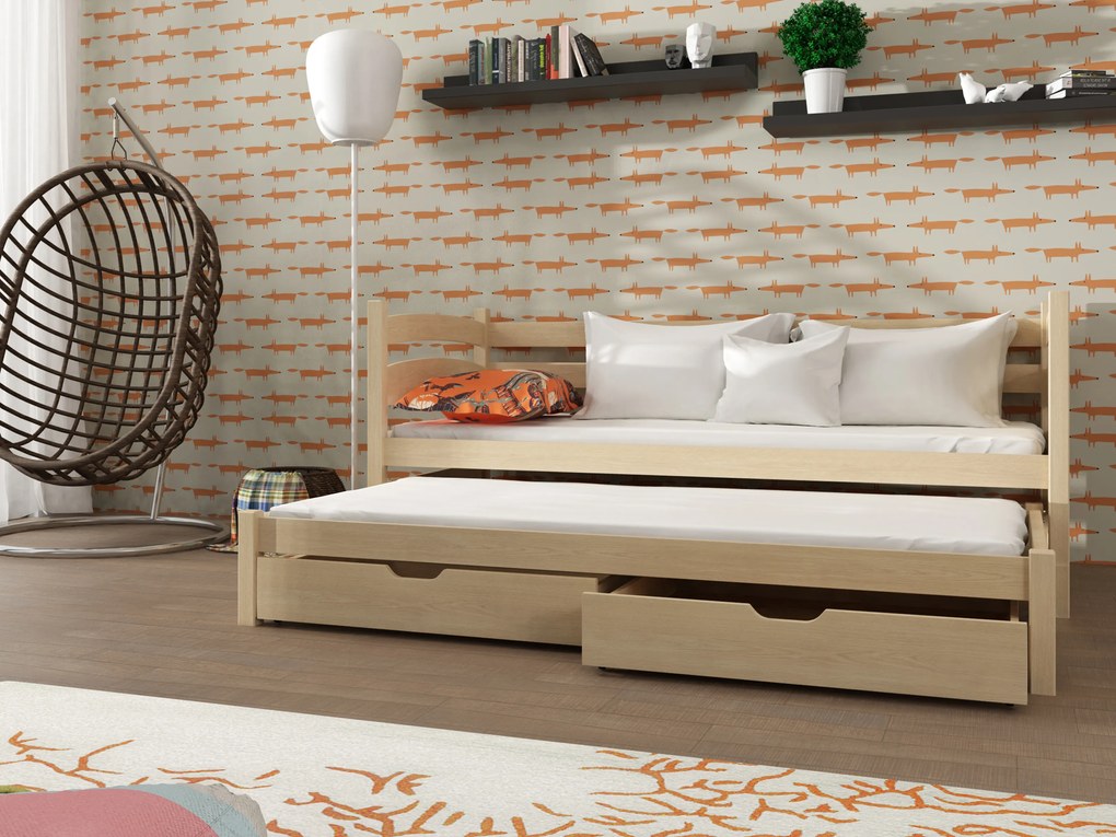 Detská posteľ 80 x 180 cm Tiana (s roštom a úl. priestorom) (borovica). Akcia -10%. Vlastná spoľahlivá doprava až k Vám domov. 1012992