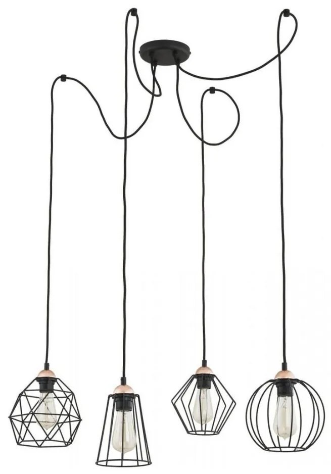 TK Lighting Luster na lanku GALAXY 4xE27/60W/230V pavúk TK1646