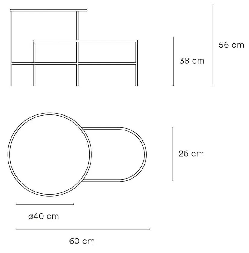 Odkladací stolík nix čierny 60 x 40 MUZZA