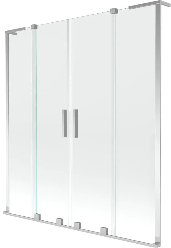 Mexen Velar L Duo, 2-krídlová posuvná vaňová zástena 160 x 150 cm, 8mm číre sklo, chrómová, 896-160-003-02-01