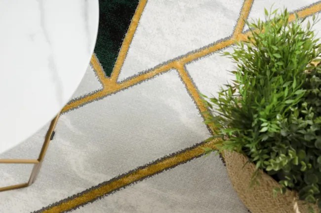 Koberec EMERALD exkluzívny 1015 glamour, styl marmur, geometrický fľaškovo zelený / zlatý