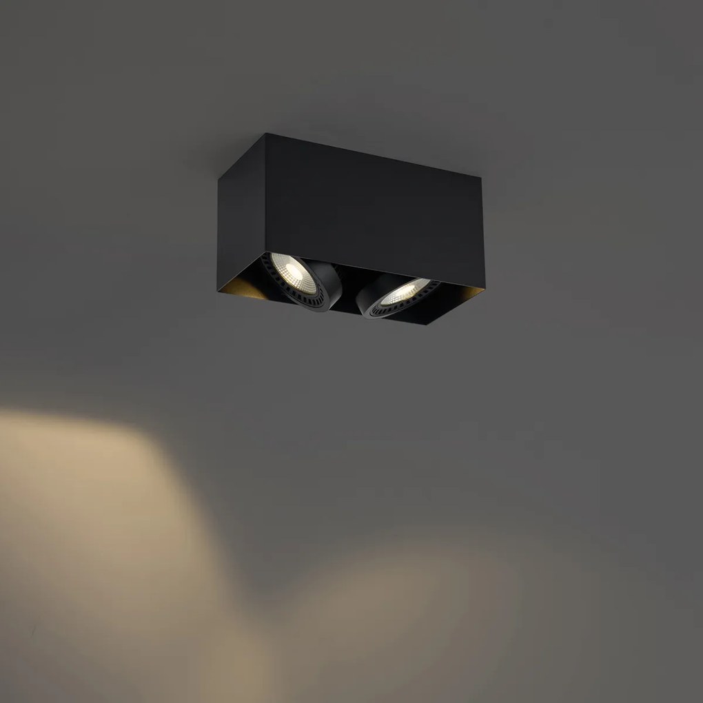 Moderné prisadené bodové svietidlo čierne vrátane stmievateľnej LED 2-svetlá - Dionysos