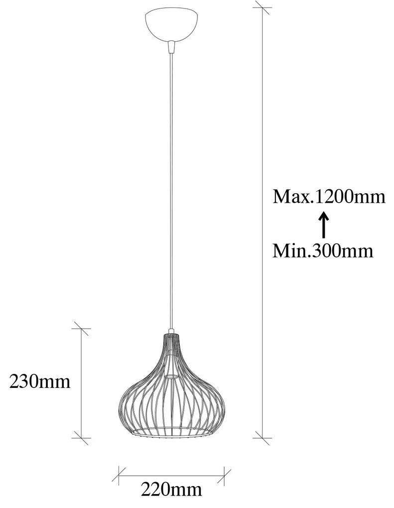 Závesné svietidlo Teldamla II zlaté