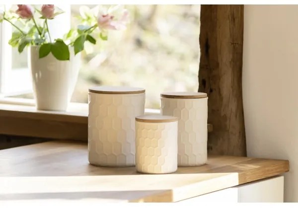 WENKO 54222100 - Úložný box MAYA 13x17 cm biela/hnedá