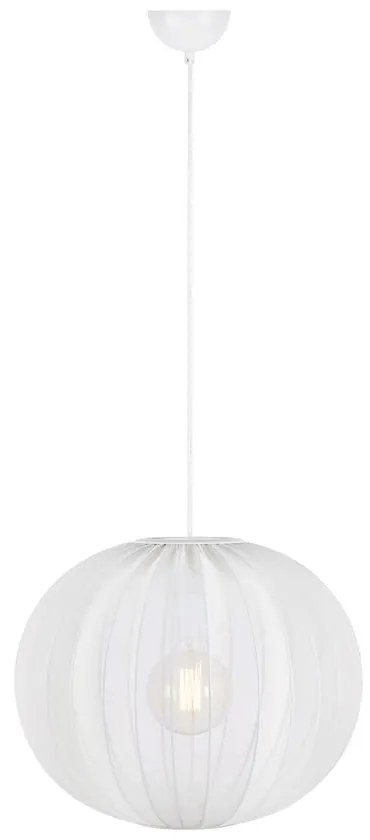 Biele závesné svietidlo s textilným tienidlom ø 50 cm Florence – Markslöjd