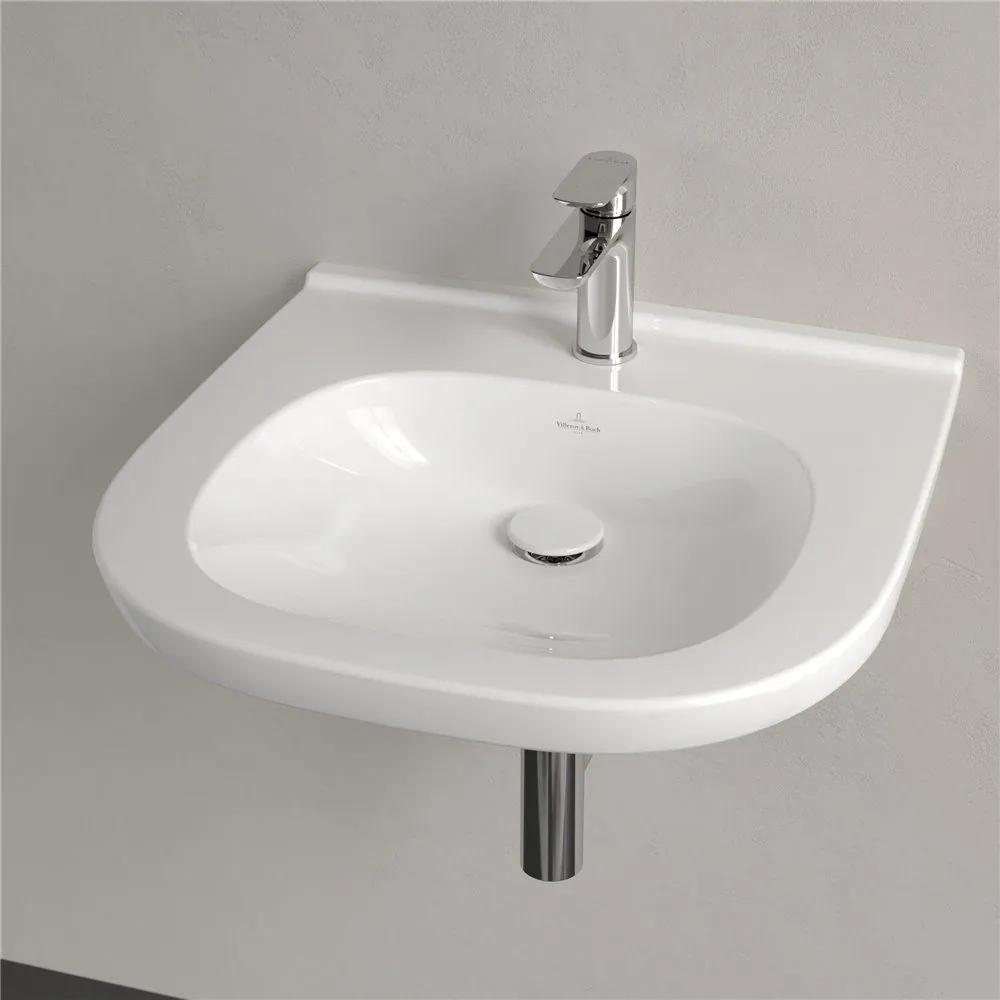 VILLEROY &amp; BOCH ViCare závesné umývadlo s otvorom, bez prepadu, 560 x 550 mm, biela alpská, s povrchom CeramicPlus, 411956R1