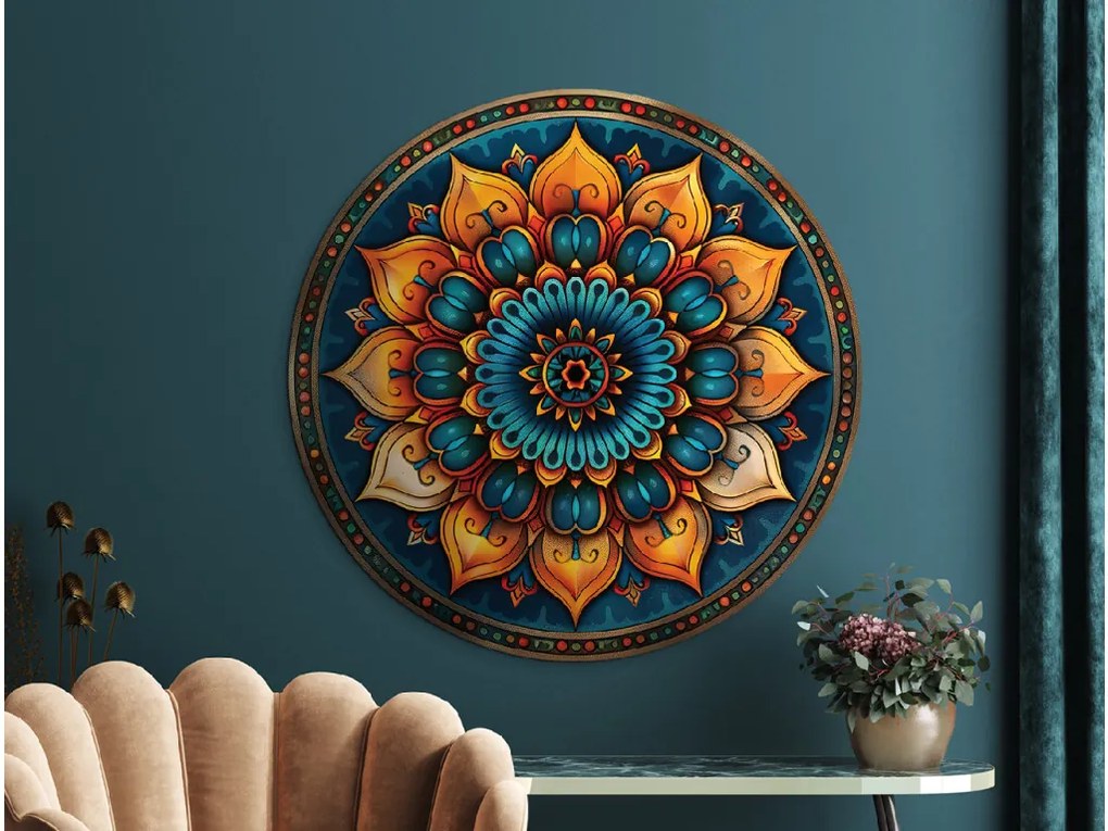 drevko | Kvetinová mandala Smaragdová hĺbka 45 x 45 cm