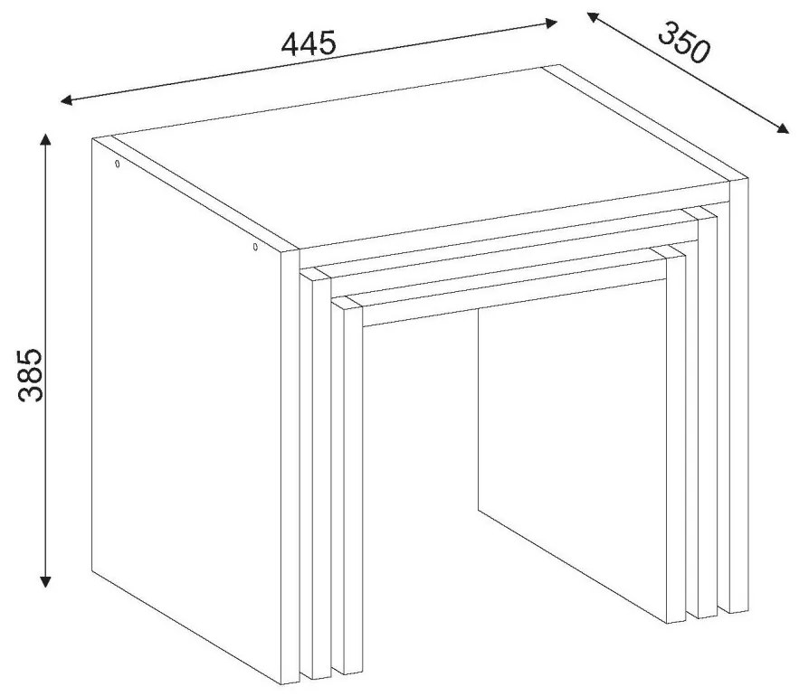 Sada 3 odkladacích stolíkov ZARIEL biela