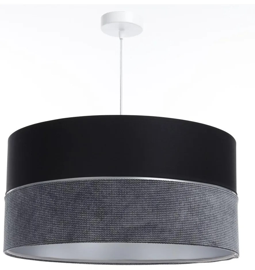 Luster na lanku TWIST 1xE27/60W/230V čierna/šedá/strieborná