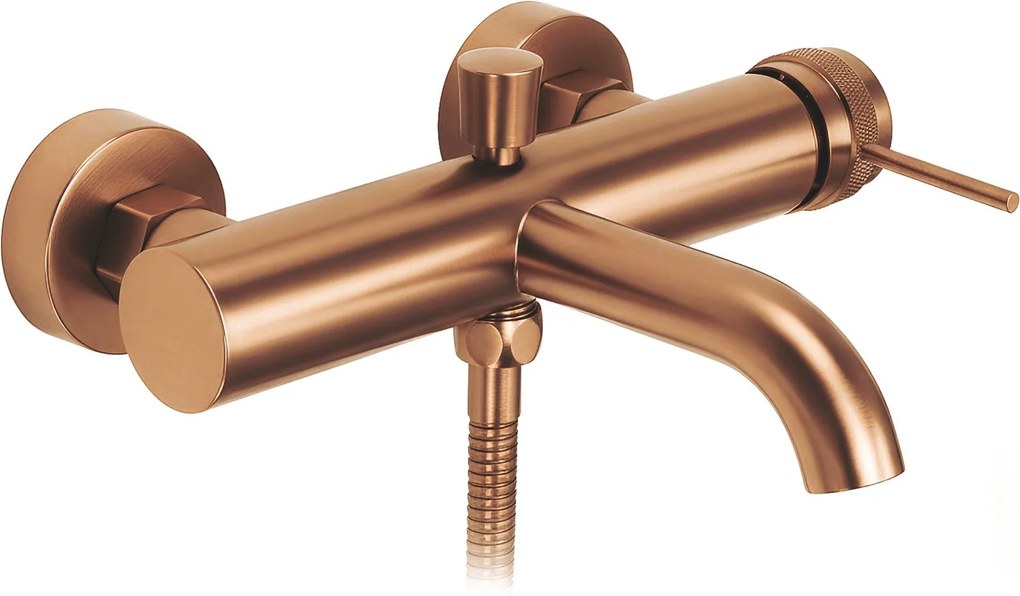 Rea Lungo Grip, nástenná vaňová batéria s ručnou sprchovou súpravou, medená matná, REA-B4567