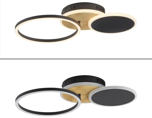 Leuchten Direkt 14116-78 -LED Stropné svietidlo SEVENT LED/25,5W/230V čierna/hnedá