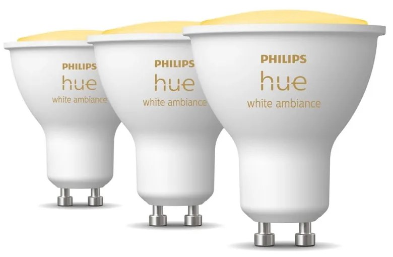 LED žiarovky v súprave 3 ks GU10, 4 W White ambiance – Philips Hue