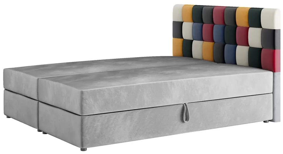 Čalúnená posteľ boxspring LEMON, 140x200, itaka 14/červená