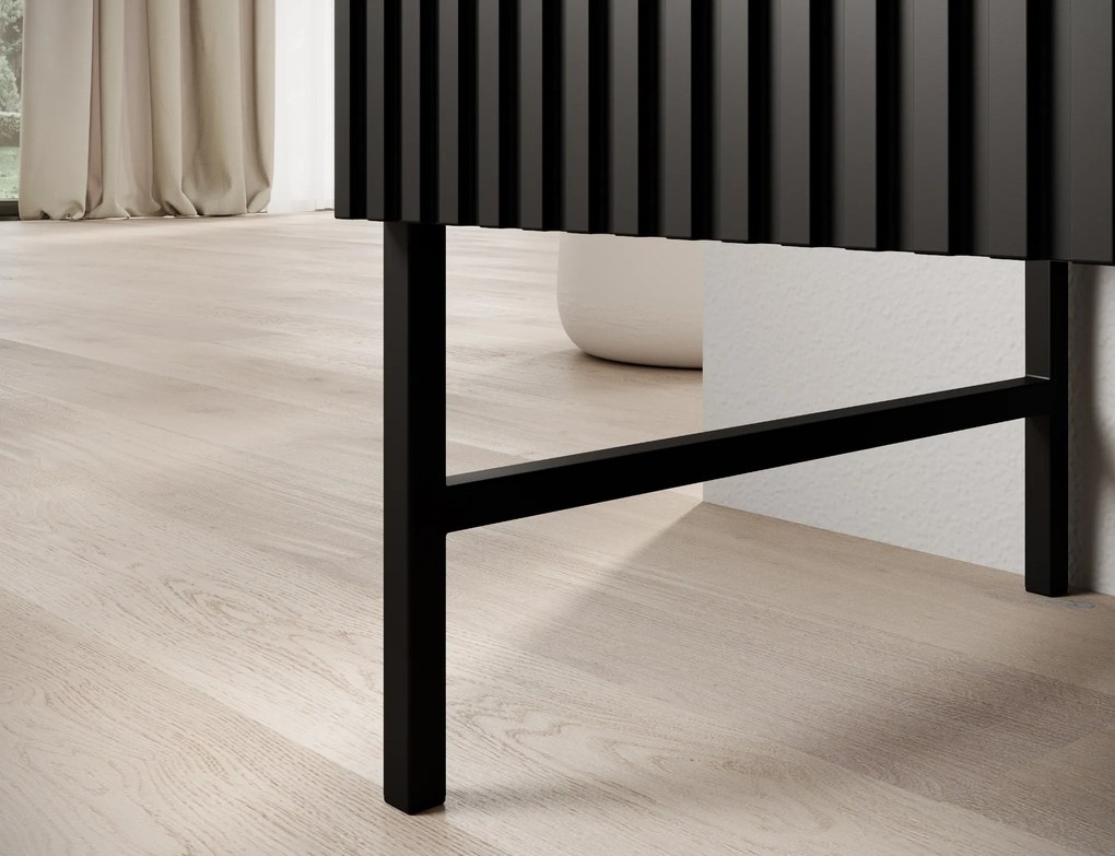 RTV stolík RAFTT 152x55 cm, čierny