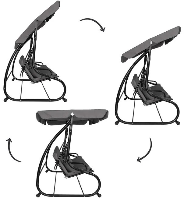 Záhradná hojdačka LINDA SPRINGOS GS0003-sivá