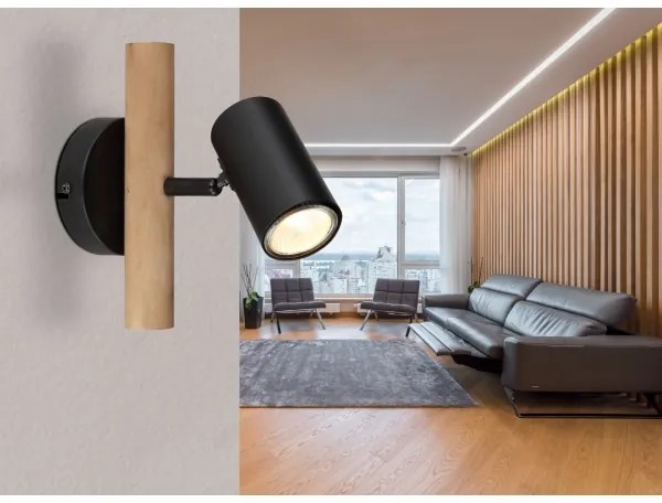 Globo 57913-1 - Nástenné bodové svietidlo HERTI 1xGU10/5W/230V drevo/kov