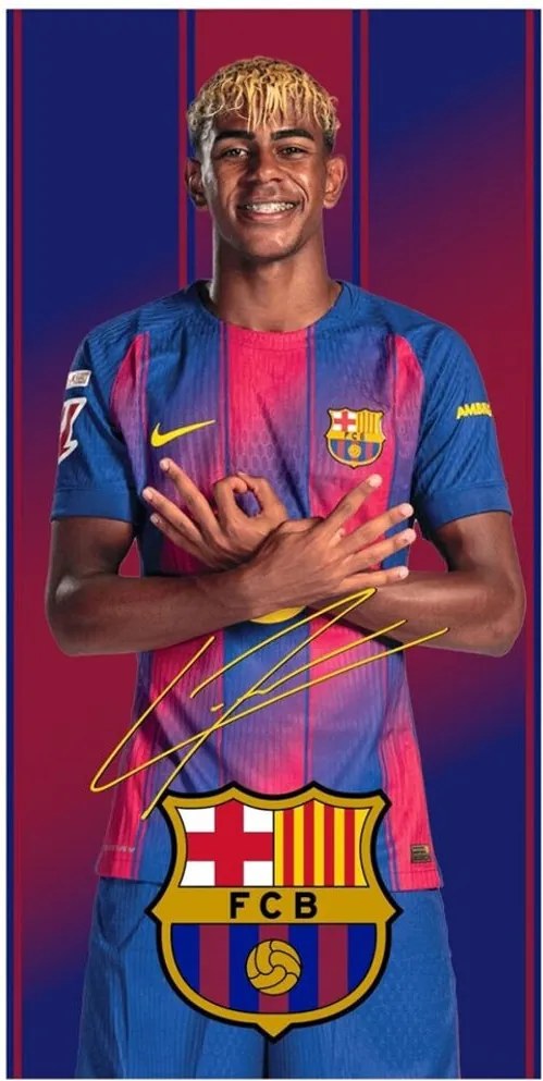 Rýchloschnúca osuška z mikrovlákna FC Barcelona - motív Lamine Yamal - 70 x 140 cm