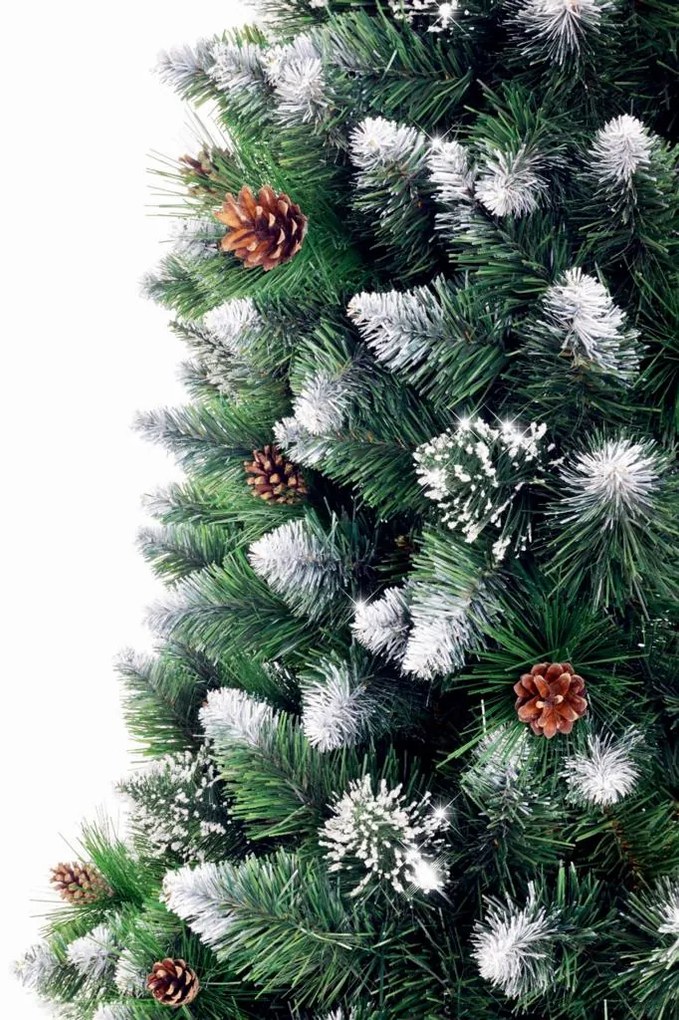 Vianočný stromček Borovica diamantová so striebornými trblietkami 220 cm