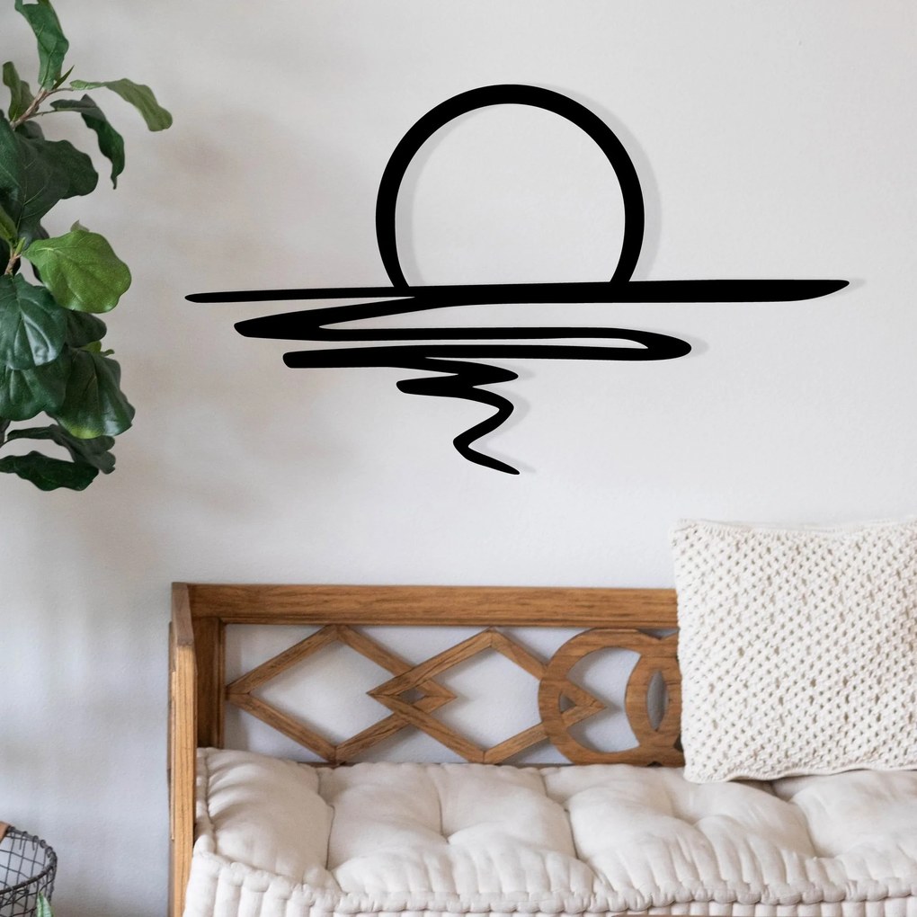 Nástenná kovová dekorácia Lesk čierna