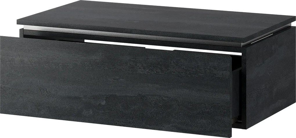 Závěsná skříňka pod umyvadlo Letto 02 80 cm černý beton