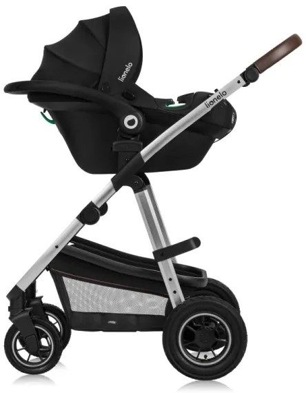 Lionelo - Kombinovaný kočík 3 v 1 AMBER Black Silver