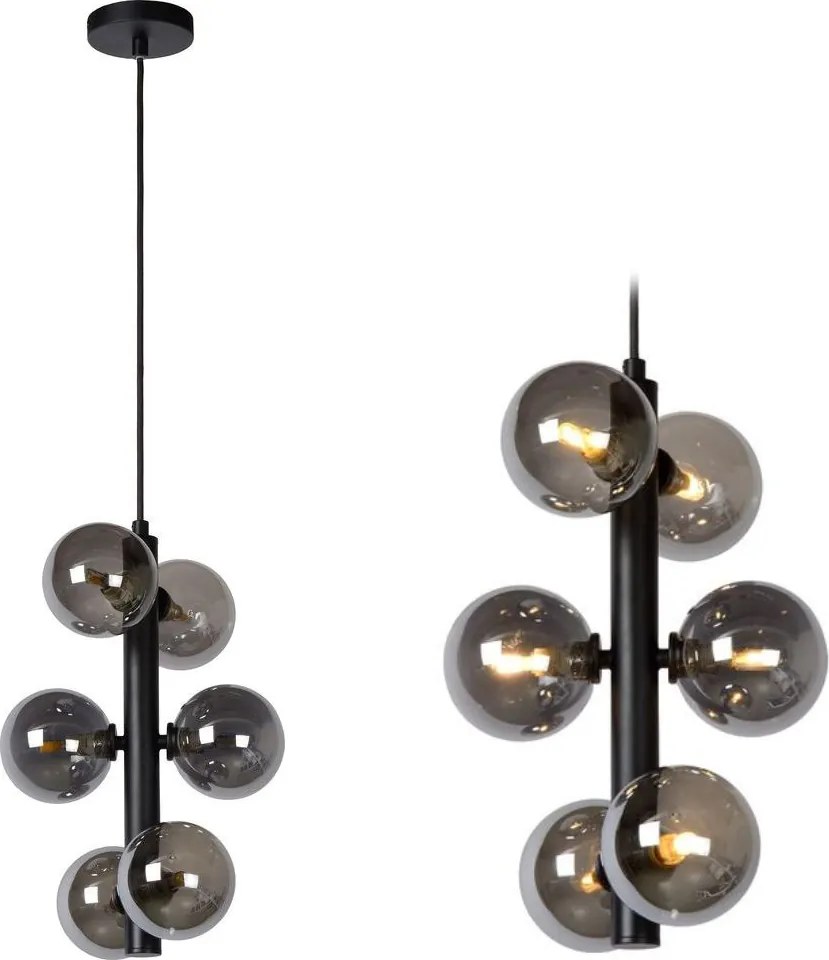 Toolight Toolight, závesné svietidlo Modern 6xG9 APP1163-6CP, čierna matná, OSW-04692