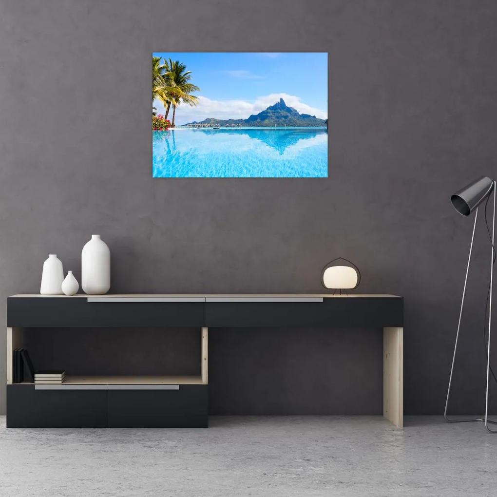 Sklenený obraz - Bora-Bora, Francúzska Polynézia (70x50 cm)