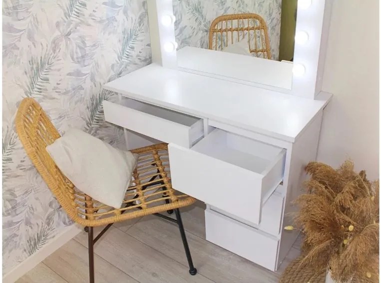 Bestent Toaletný stolík s LED zrkadlom Cleopatra White
