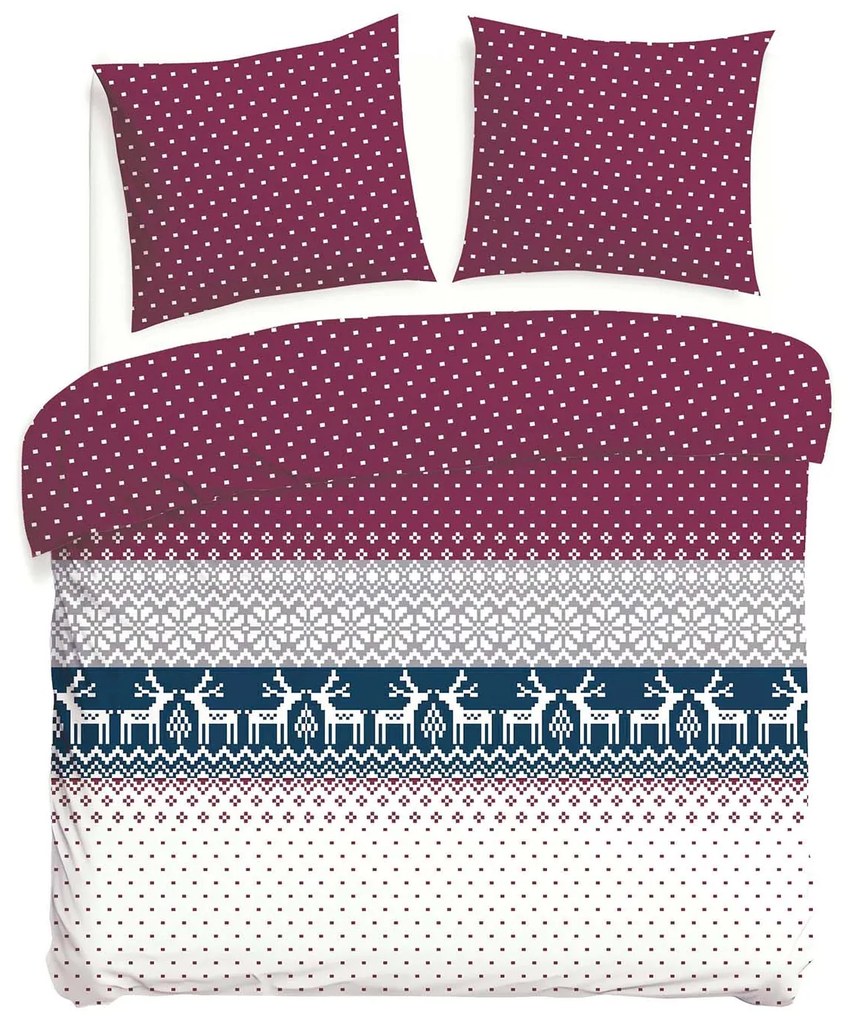 VIANOČNÉ FLANELOVÉ OBLIEČKY FLANELOVE 200X220 CM, 2KS 70X80 CM VZOROVANÉ