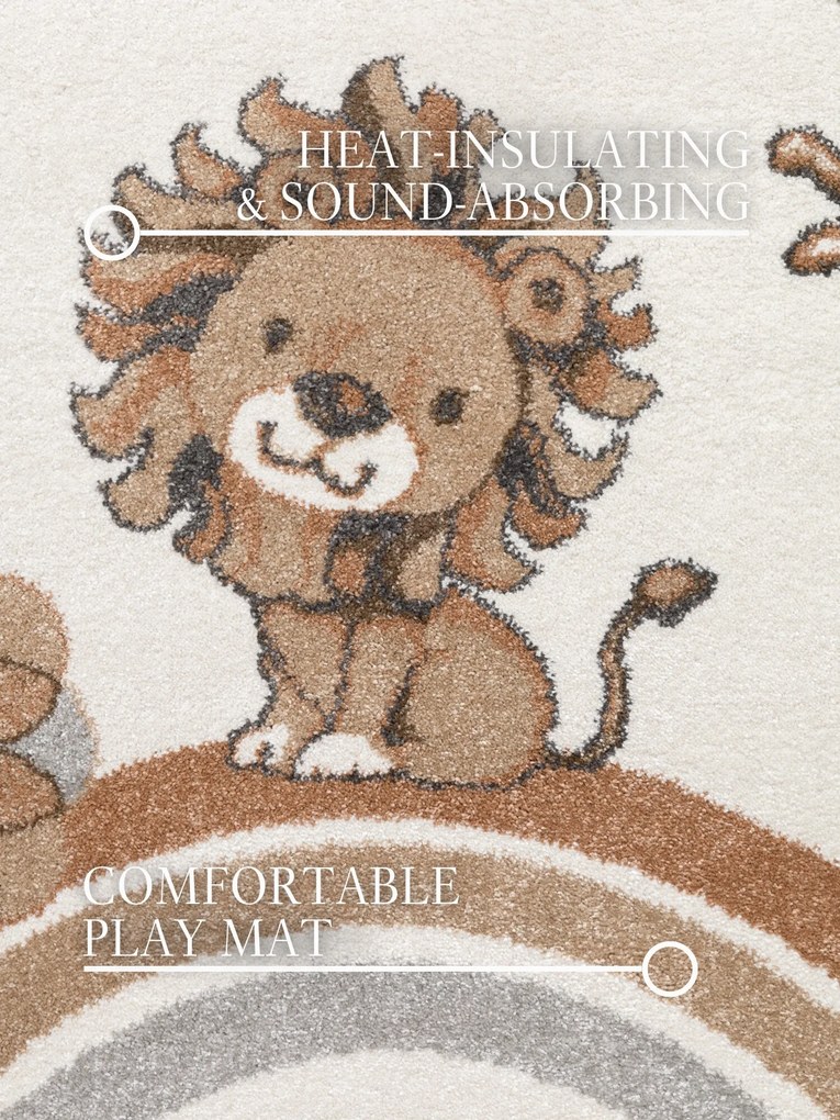 Detský kusový koberec Villeroy & Boch Boho Kids 106307 Cream Multicolor kruh, 160x160 (priemer) kruh, biela, detská izba, Villeroy & Boch